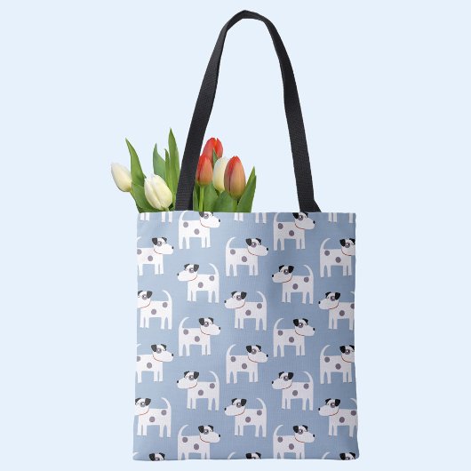 Tote Bag Jack Russell Terrier Chien Motif Bleu