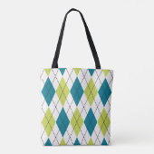 Tote Bag Jacquard bleu et vert (Dos)