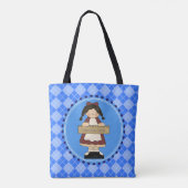 Tote Bag Jacquard bleu, règle des enseignants (Dos)