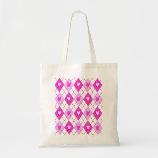 Tote Bag Jacquard de coeur pourpre (Devant)