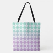 Tote Bag Jacquards à dégradé - violet clair et vert (Devant)