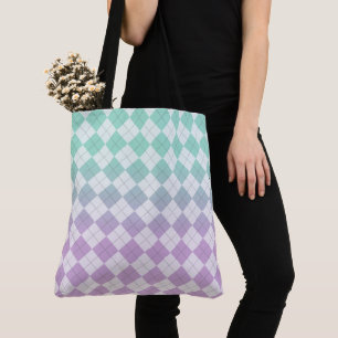 Tote Bag Jacquards à dégradé - violet clair et vert