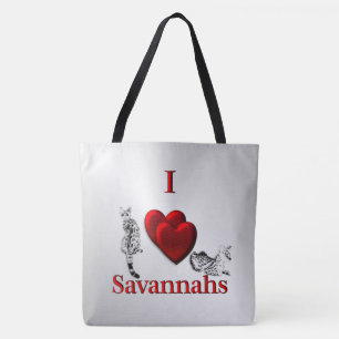 Tote Bag J'adore chat Savannah argent