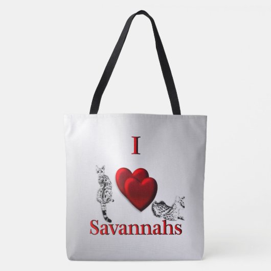 Tote Bag J'adore chat Savannah argent (Devant)