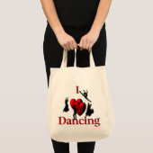 Tote Bag J'adore danser des deux côtés (Devant (produit))