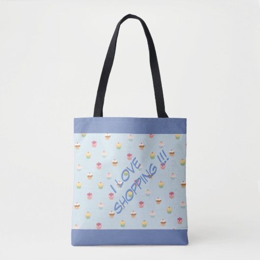 Tote Bag J'adore faire des courses (Devant)