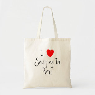Tote Bag J'adore faire du shopping à Paris