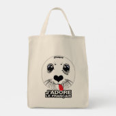 Tote Bag J'adore le français (I LOVE FRANÇAIS) [Québécois] (Dos)