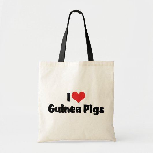 Tote Bag J'adore les cochons d'Inde à coeur (Devant)