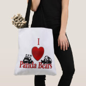 Tote Bag J'adore les ours pandas (De près)