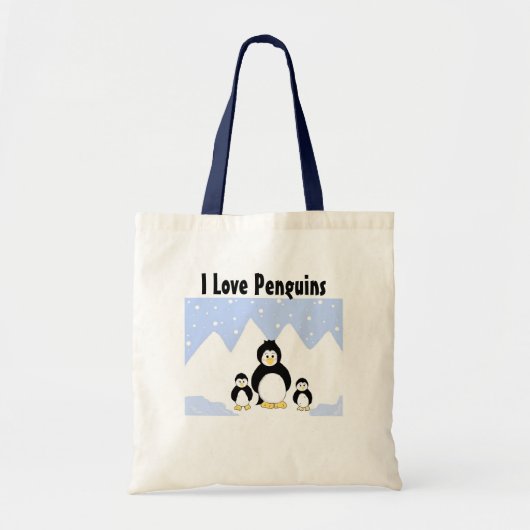 Tote Bag J'adore les pingouins (Devant)