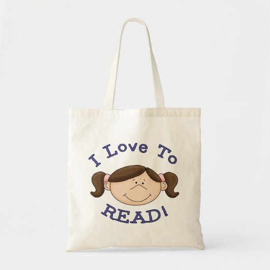 Tote Bag J'adore lire la fille (Devant)