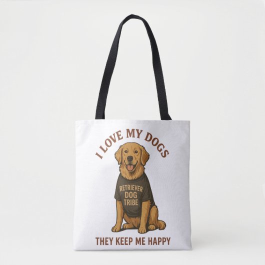 Tote Bag J'adore mes chiens (Devant)