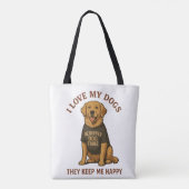 Tote Bag J'adore mes chiens (Dos)