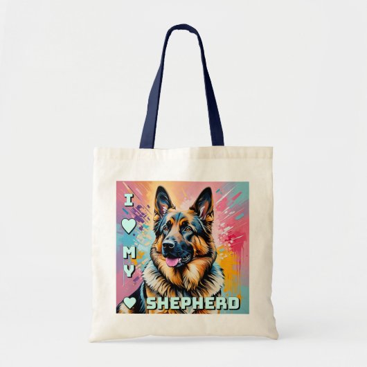 Tote Bag J'adore mon berger allemand (Devant)