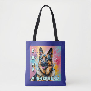 Tote Bag J'adore mon berger allemand