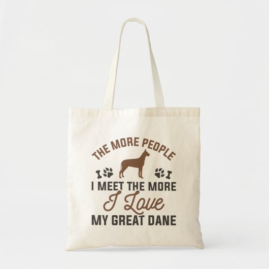 Tote Bag J'adore mon Great Dane (Devant)