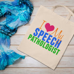 Tote Bag J'adore mon SLP<br><div class="desc">J'adore mon pathologiste de la langue de la parole. Les orthophonistes sont extraordinaires pour aider les gens à apprendre à parler. Un grand cadeau de Noël pour votre SLP préféré.</div>