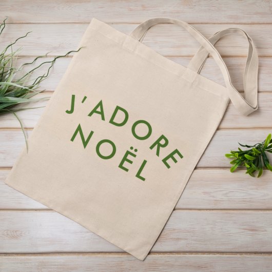 Tote Bag J'adore Noel | Love Christmas French Cote Art