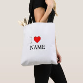 Tote Bag J'adore Nom (personnalisable) (De près)