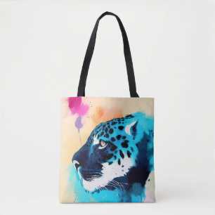 Tote Bag Jaguar Wild Nature Animal Color Art Peinture