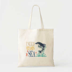 Tote Bag J'ai besoin de vitamine mer drôle orque dauphin ét