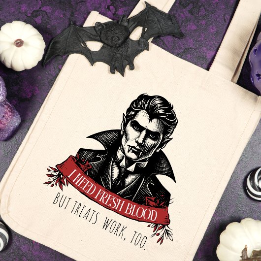 Tote Bag J'Ai Besoin D'Halloween Vampire De Sang Frais