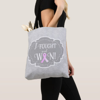 Tote Bag J'ai combattu et gagné | Survivant du cancer du se