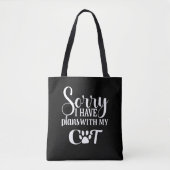 Tote Bag J'Ai Des Avions Avec Mon Chat (Devant)