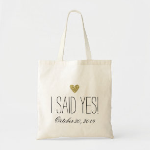 Tote Bag J'ai dit oui ! Coeur de parties scintillantes