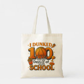 Tote Bag J'ai dunké 100 jours d'école, étudiant en basket-b (Dos)