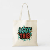 Tote Bag J'AI EU CE Style Graffiti Typographie Motivationne (Dos)