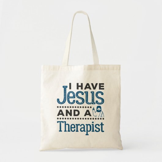 Tote Bag J'ai Jésus et une foi chrétienne thérapeutique (Devant)
