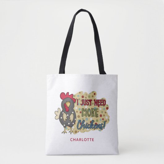 Tote Bag J'Ai Juste Besoin De Plus De Poulets Pays Nom De L (Devant)