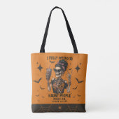 Tote Bag J'ai l'intention d'héberger les gens Drôle Skeleto (Dos)