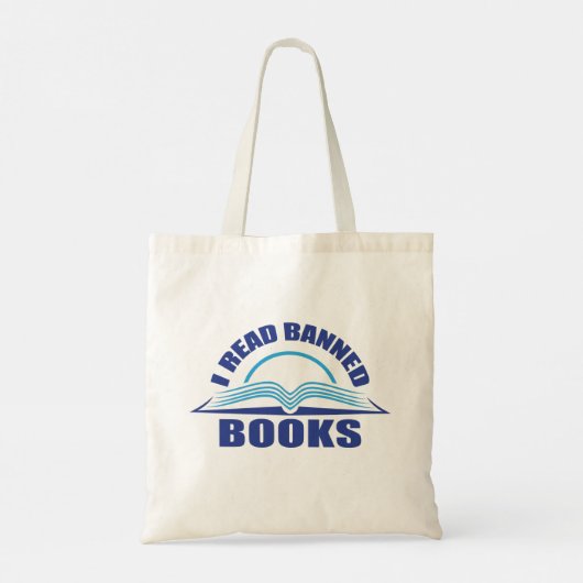 Tote Bag J'ai lu des livres interdits - Design de texte ble (Dos)