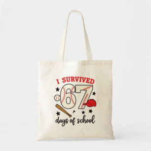 Tote Bag J'ai survécu 67 jours de sport de baseball à l'éco