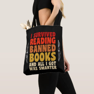 Tote Bag J'Ai Survécu À La Lecture Interdits Livres Drôle C