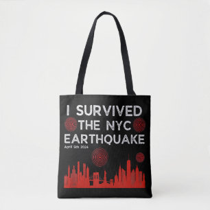 Tote Bag J'ai survécu au tremblement de terre de NYC le 5 a