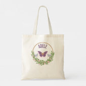 Tote Bag j'aime Adele - Papillon pour nom Adele (Dos)