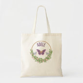 Tote Bag j'aime Adele - Papillon pour nom Adele (Devant)