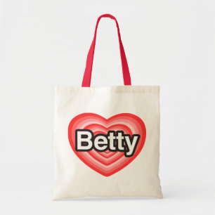 Tote Bag J'aime Betty. Je t'aime Betty. Cœur
