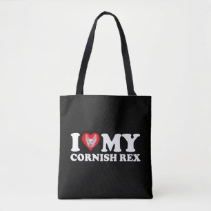Tote Bag J'aime (Cœur) Mon Cornish Rex