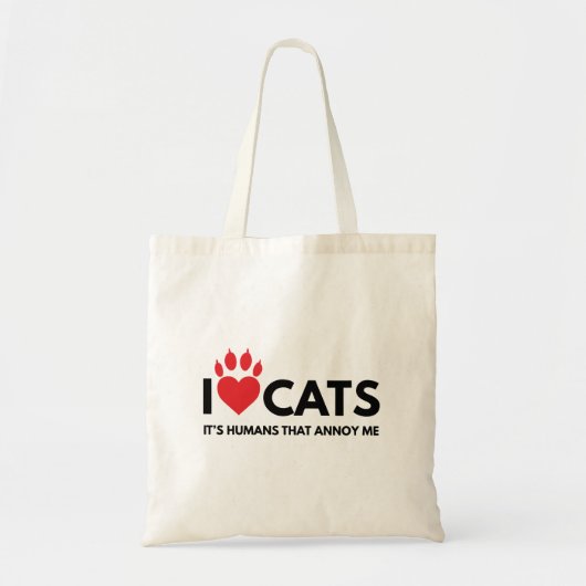 Tote Bag J'aime des chats, il est les gens qui m'ennuient. (Devant)