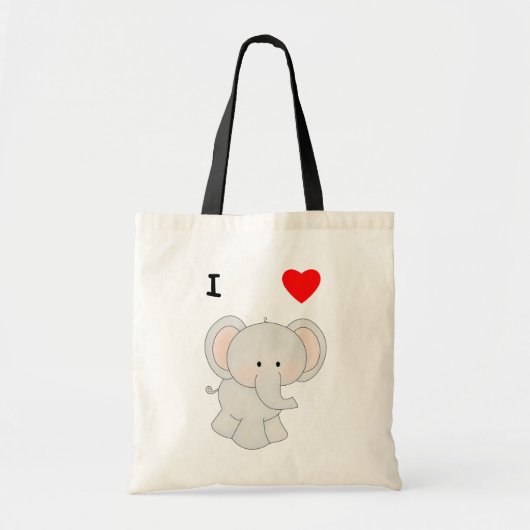 Tote Bag J'aime des éléphants (Devant)