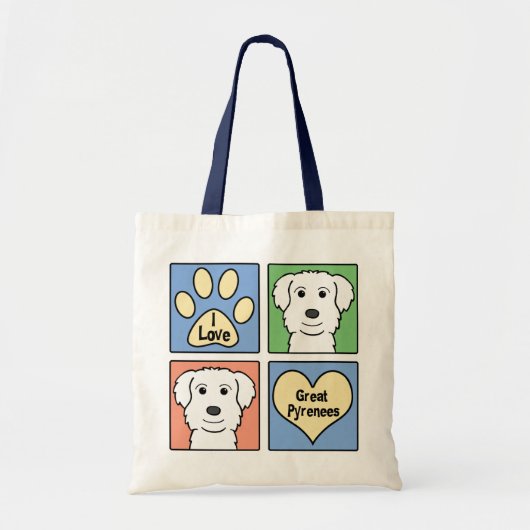 Tote Bag J'aime des Grands Pyrénées (Devant)