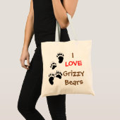 Tote Bag j'aime des ours gris (Devant (produit))