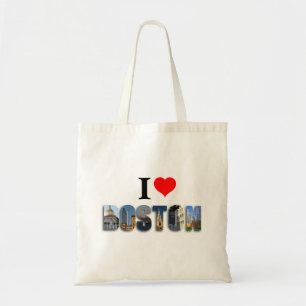 Tote Bag J'aime des photos de ville de voyage de Boston le