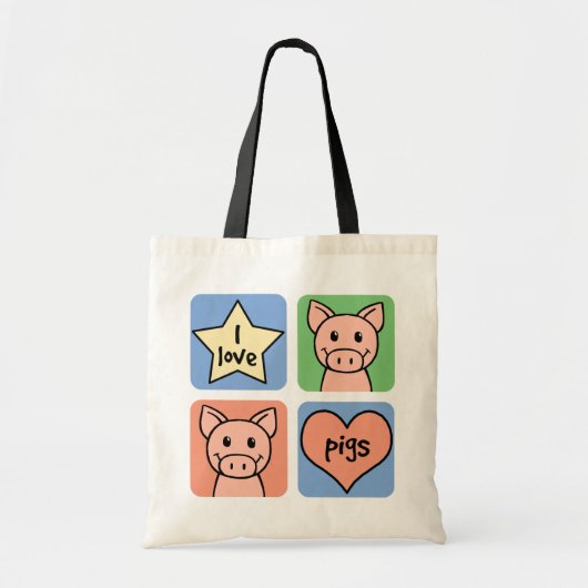 Tote Bag J'aime des porcs (Devant)