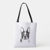 Tote Bag J'aime des terriers de Boston (Dos)